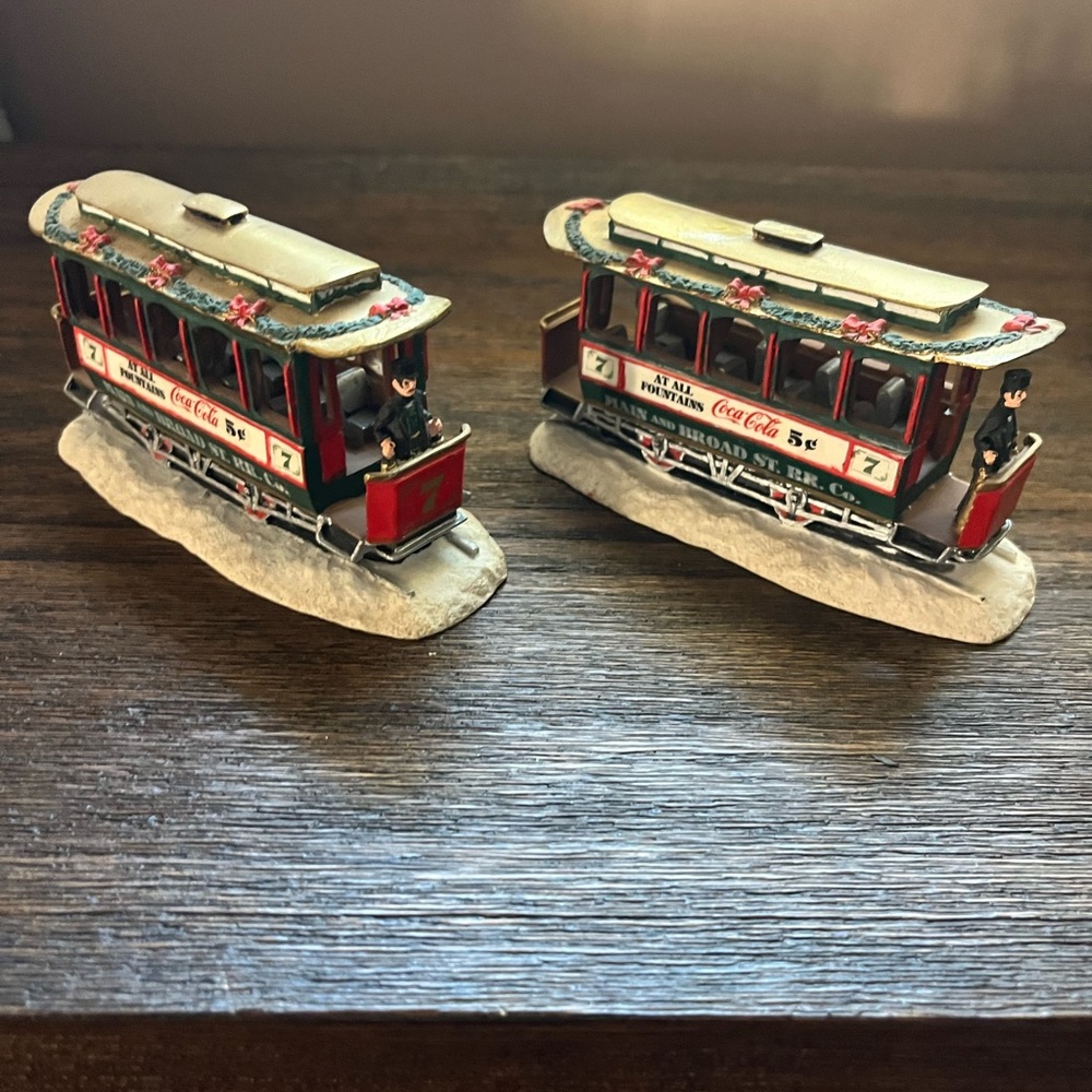 Coca-Cola Town Square Collection "Old Number Seven" Trolley Cars, Item #64310.